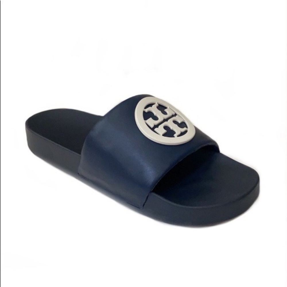 💙Tory Burch Royal Navy/New Ivory Lina Slide💙